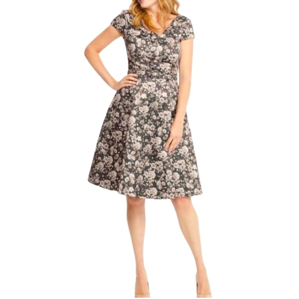 Gal Meets Glam Elle Floral Fit and Flare Dress NWT